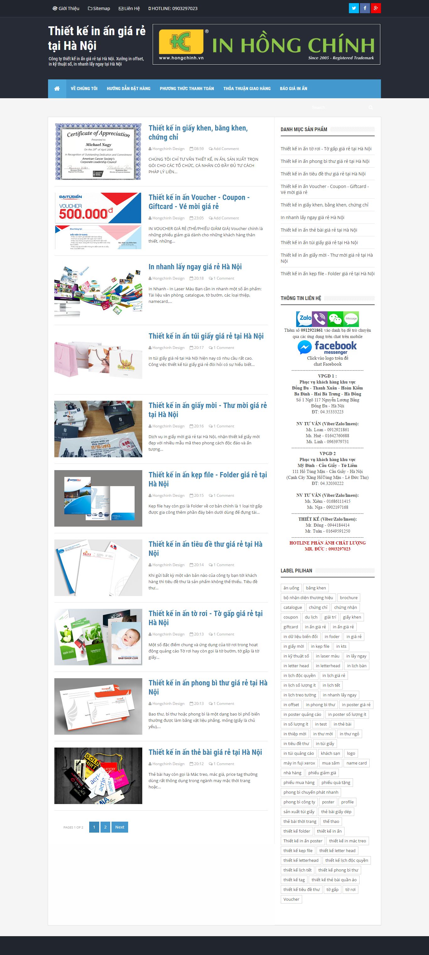 Thiết kế Web in ấn thiết kế inangiarehanoi.com